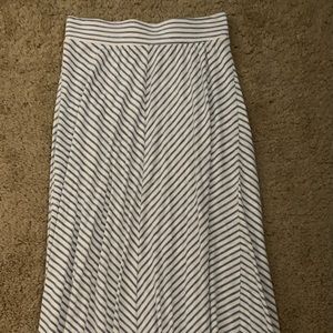 Long blue and white skirt